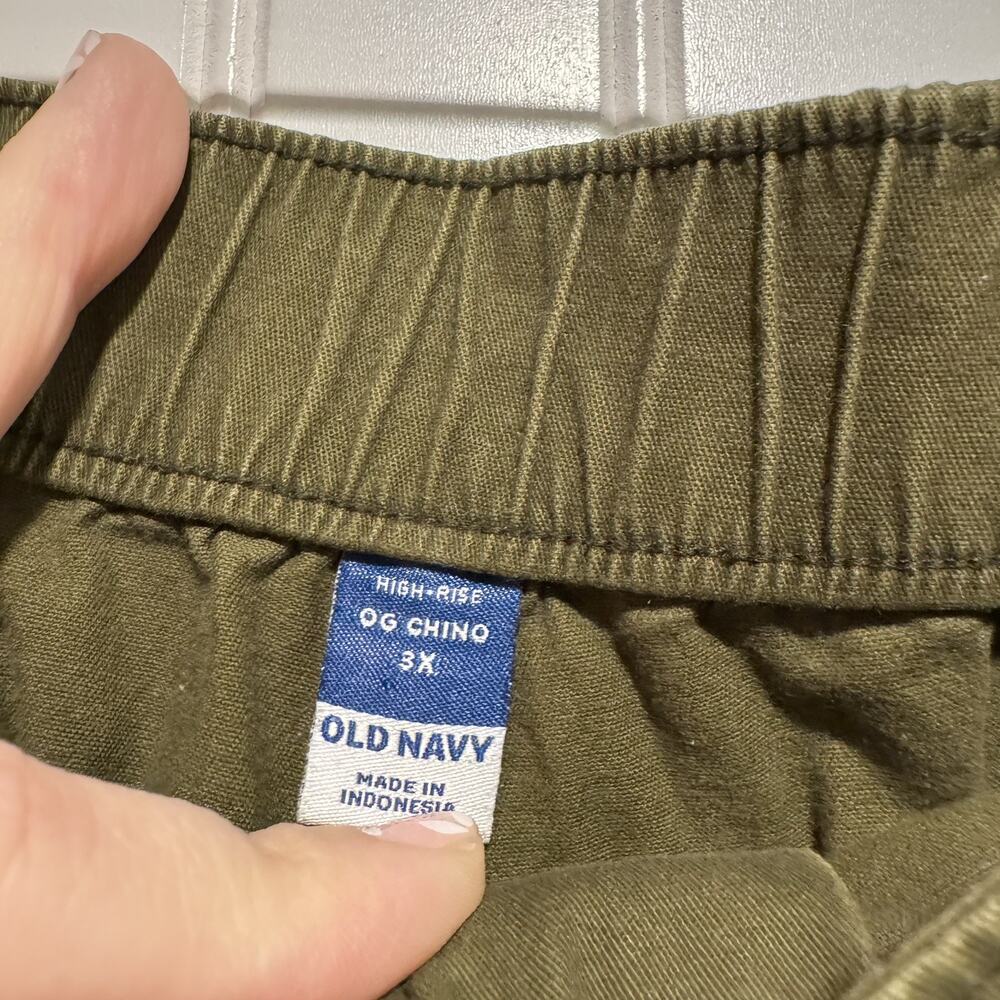Old Navy OG Chino Shorts Olive Green Cotton Plus Size 3X Pull On - Picture 3 of 5